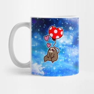 Heart Balloon Sloth Night Sky Mug